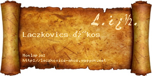 Laczkovics Ákos névjegykártya