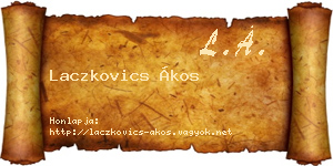 Laczkovics Ákos névjegykártya